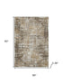 5' X 8' Brown And Beige Geometric Washable Area Rug With UV Protection