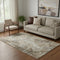 5' X 8' Brown And Beige Geometric Washable Area Rug With UV Protection