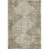 5' X 8' Fern Green And Beige Geometric Washable Area Rug With UV Protection