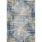 5' X 8' Navy Blue And Beige Geometric Washable Area Rug With UV Protection