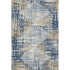 8' X 10' Navy Blue And Beige Geometric Washable Area Rug With UV Protection