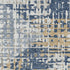 8' X 10' Navy Blue And Beige Geometric Washable Area Rug With UV Protection