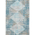 8' X 10' Teal And Beige Geometric Washable Area Rug With UV Protection