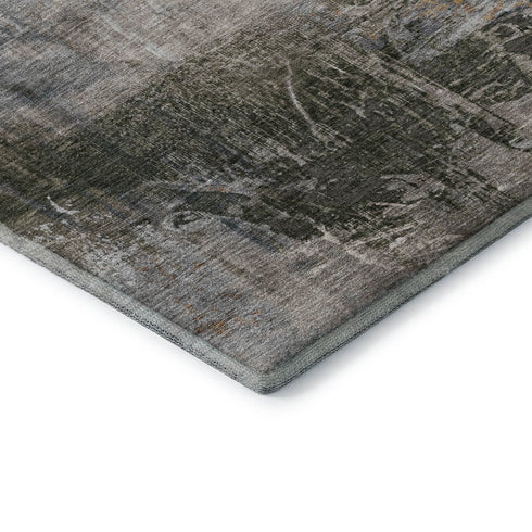 5' X 8' Light Taupe And Gray Abstract Washable Area Rug With UV Protection