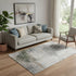 5' X 8' Light Taupe And Gray Abstract Washable Area Rug With UV Protection
