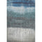 5' X 8' Blue And Ivory Abstract Washable Area Rug With UV Protection
