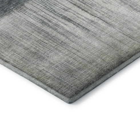 5' X 8' Blue And Ivory Abstract Washable Area Rug With UV Protection