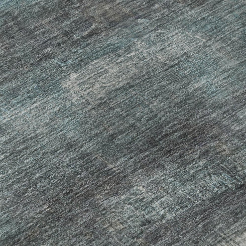 5' X 8' Blue And Ivory Abstract Washable Area Rug With UV Protection