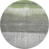 8' Fern Green And Gray Abstract Washable Round Rug With UV Protection