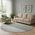 8' Fern Green And Gray Abstract Washable Round Rug With UV Protection