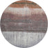8' Rust And Ivory Abstract Washable Round Rug With UV Protection