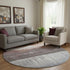 8' Rust And Ivory Abstract Washable Round Rug With UV Protection