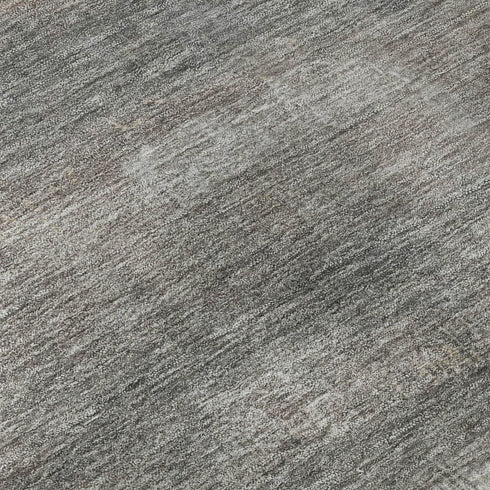 8' Taupe And Ivory Abstract Washable Round Rug With UV Protection
