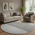 8' Taupe And Ivory Abstract Washable Round Rug With UV Protection