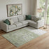 8' X 10' Fern Green And Silver Abstract Washable Area Rug With UV Protection