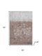 5' X 8' Rust And Silver Abstract Washable Area Rug With UV Protection