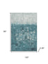 8' X 10' Teal And Ivory Abstract Washable Area Rug With UV Protection