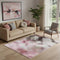 5' X 8' Blush And Wheat Abstract Washable Area Rug With UV Protection