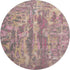 8' Blush And Wheat Abstract Washable Round Rug With UV Protection