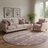 8' Blush And Wheat Abstract Washable Round Rug With UV Protection