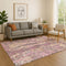 9' X 12' Blush And Wheat Abstract Washable Area Rug With UV Protection