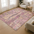 9' X 12' Blush And Wheat Abstract Washable Area Rug With UV Protection