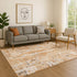 8' X 10' Orange And Ivory Abstract Washable Area Rug With UV Protection