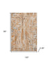 8' X 10' Orange And Ivory Abstract Washable Area Rug With UV Protection