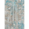 8' X 10' Teal And Ivory Abstract Washable Area Rug With UV Protection