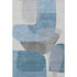 5' X 8' Denim Blue And Gray Abstract Washable Area Rug With UV Protection