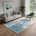 5' X 8' Denim Blue And Gray Abstract Washable Area Rug With UV Protection