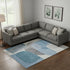 8' X 10' Denim Blue And Gray Abstract Washable Area Rug With UV Protection