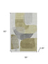 5' X 8' Fern Green And Gray Abstract Washable Area Rug With UV Protection