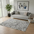 5' X 8' Coffee And Gray Abstract Washable Area Rug With UV Protection