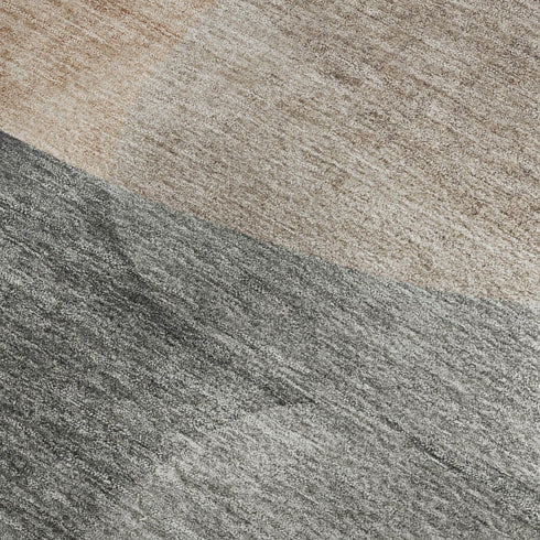 5' X 8' Rust And Gray Abstract Washable Area Rug With UV Protection
