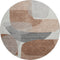 8' Rust And Gray Abstract Washable Round Rug With UV Protection