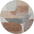 8' Rust And Gray Abstract Washable Round Rug With UV Protection