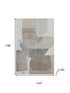 9' X 12' Taupe And Gray Abstract Washable Area Rug With UV Protection