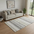 5' X 8' Black And Beige Striped Washable Area Rug With UV Protection