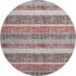 8' Burgundy And Gray Striped Washable Round Rug With UV Protection