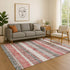 8' X 10' Burgundy And Gray Striped Washable Area Rug With UV Protection