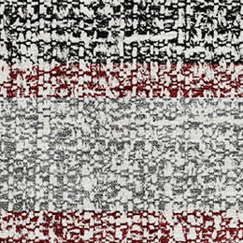 8' X 10' Burgundy And Gray Striped Washable Area Rug With UV Protection