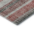 8' X 10' Burgundy And Gray Striped Washable Area Rug With UV Protection