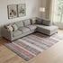 8' X 10' Burgundy And Gray Striped Washable Area Rug With UV Protection