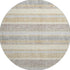 8' Gold And Beige Striped Washable Round Rug With UV Protection