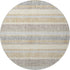 8' Gold And Beige Striped Washable Round Rug With UV Protection