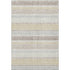 8' X 10' Ivory And Beige Striped Washable Area Rug With UV Protection