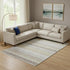 8' X 10' Ivory And Beige Striped Washable Area Rug With UV Protection