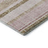 8' X 10' Pink And Beige Striped Washable Area Rug With UV Protection