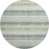 8' Pale Aqua And Beige Striped Washable Round Rug With UV Protection